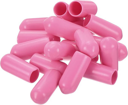 uxcell 20pcs Rubber End Caps 6mm(1/4 inch) ID Vinyl PVC Round Tube Bolt Cap Cover Screw Thread Protectors Pink