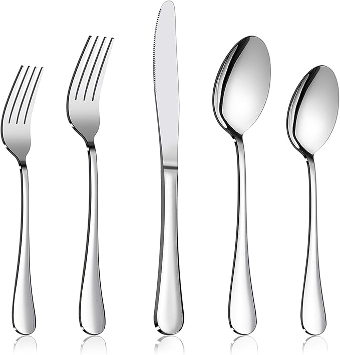 Flatware Set, E-far 20-Piece Silverware Set Stainless Steel Cutlery Sets