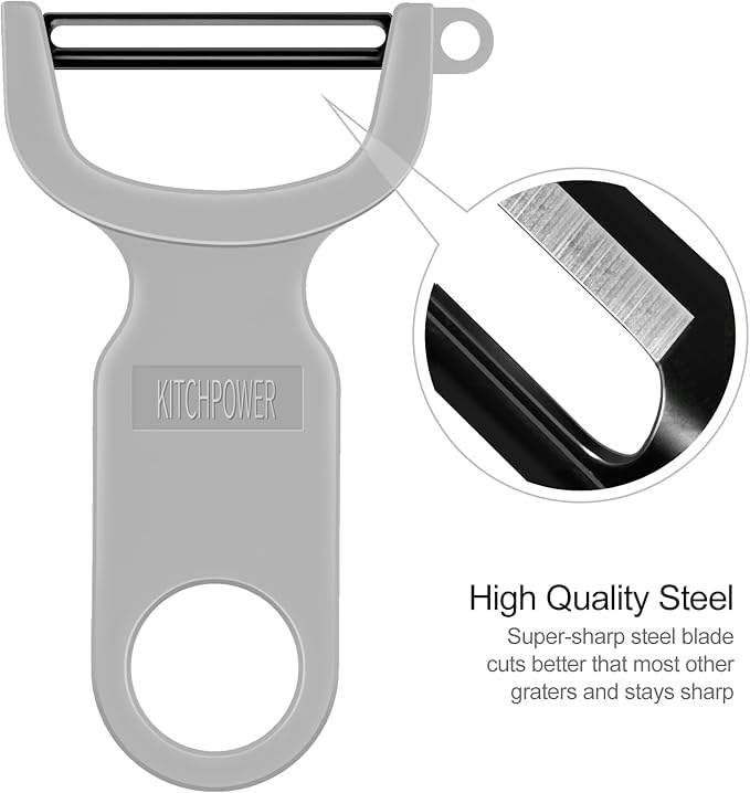 Original Vegetable Peeler, Potato Peelers for kitchen Carbon Steel Blade 3-Pack Grey/Blue/Black