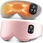 Heated Eye Mask - Cordless Eye Mask for Dry Eyes, Eye Relief, Improved Sleep, Timed Shutdown, 4 Temperature, Washable Silk Eye Heating Pad for Travel, Removable for Cleaning - Pink