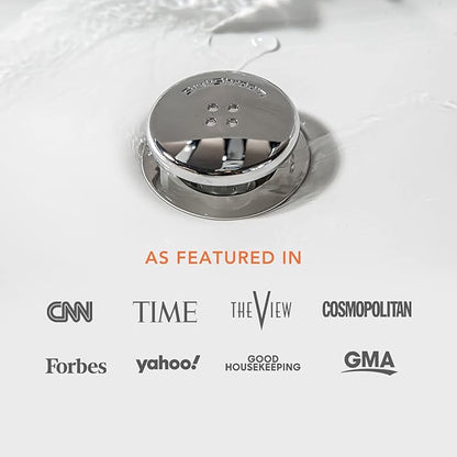 SinkShroom Revolutionary Bathroom Sink Drain Protector Hair Catcher, Strainer, Snare, Silicone , Brushed, Sinkshroom Chrome Edition, 1" -1.4"