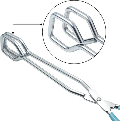 Scissor Style Tongs 10 Inches and 11 Inches Set Stainless Steel Grilling Tongs Hotdog Tongs, Set of 2