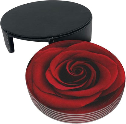 Drink Coasters with Holder Stand Set of 6