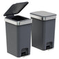 2Pack Small Bathroom Trash Can with Lid Soft Close, 10 Liter/2.6 Gallon Slim Garbage Can-Metal Step and Press top Lid, Mini Modern Waste Basket for Toilet, Office, Bedroom,Dorm,Dark Gray