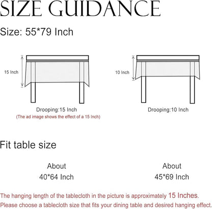ISAENNE Designer Bohemian Linen Green Table Cloth for Rectangle Table,Floral Indoor Tablecloth,Stain Resistant Decor Tablecloths for Dining Thanksgiving Kitchen Party Christmas,55"*79"-Naples