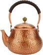 Funmaker Handmade Solid Copper Tea Pot Kettle Stovetop Teapot Thick Hammered Copper Tea Pot Kettle Stovetop Teapot Made for gasstove tops pure copper kettle (Type 4-1300ml)