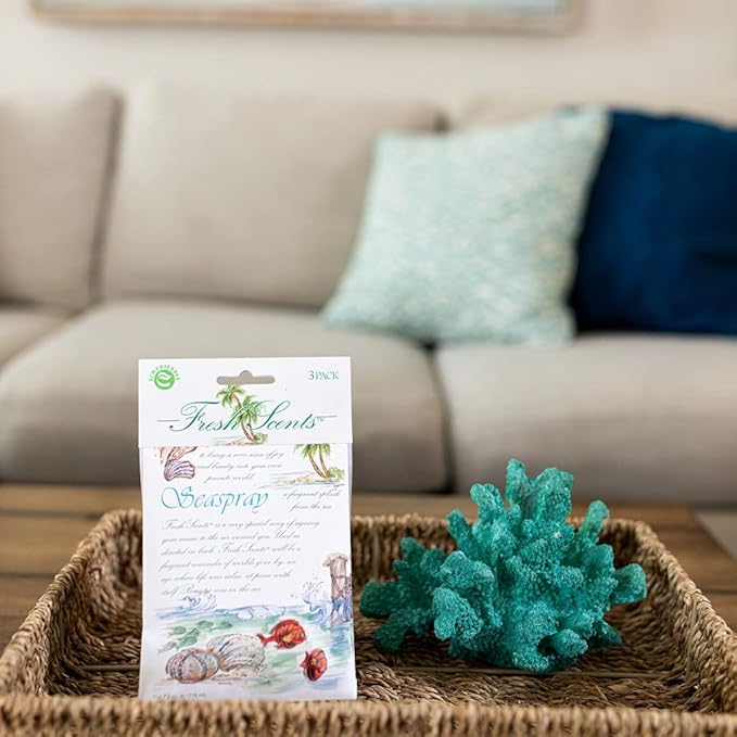 Willowbrook | Fresh Scents Scented Sachet Packet | Seaspray | Air Freshener Bags for Drawers, Closets, Cars | 6 Pack | Long Lasting Home Fragrance
