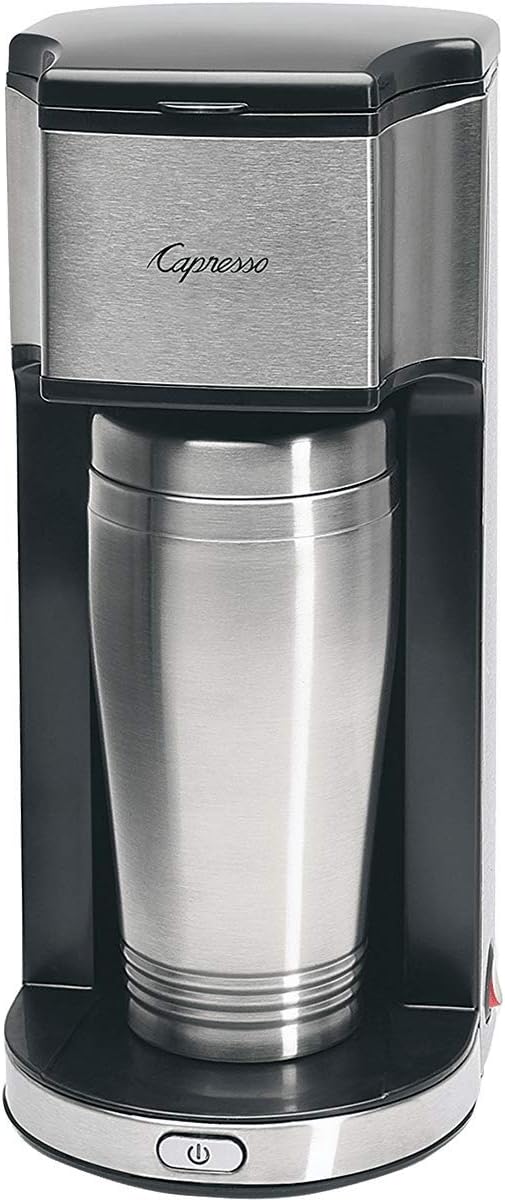 Capresso 425 On-the-Go Personal Coffee Maker, Silver/Black