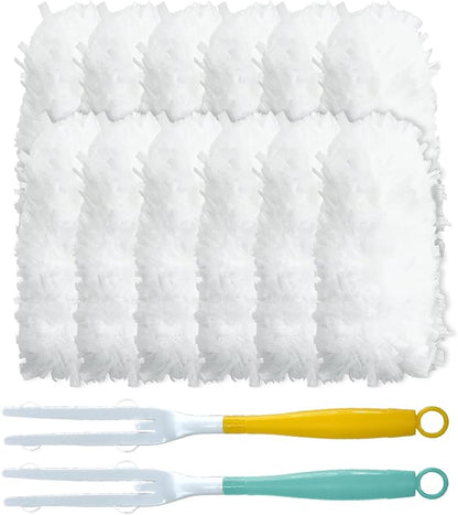 Car Interior Duster - Ultimate Cleaning Tool for Cars, House, and Office - Compact Mini Design for Effortless Dust Removal Double-Sided Design 2handle +10 Duster Refills.