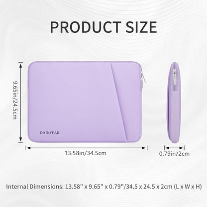 RAINYEAR Laptop Sleeve Case with Front Pocket, 13.3 Inch Protective Portable Case Briefcase Laptop Bag Cover Compatible with MacBook Air/Pro 13-13.3 inch, MacBook Pro/Max 14 inch, Purple