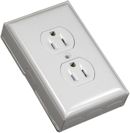 Wiremold Metal Raceway, Extending Power, On-Wall, Outlet + Box, White, BW2-D
