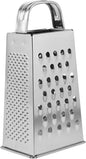 1pc Stainless Steel Vegetable Grater Portable Metal Grater 4-Sided Cheese Grater with Handle for Kitchen Restaurant (6inch)
