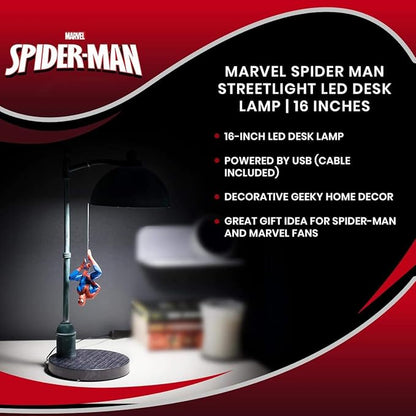 Marvel Spider Man Streetlight LED Mood Light Desk Lamp | Superhero Night Light | 16 Inches