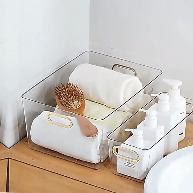 Clear Plastic Storage Bins Kitchen Organization, Pantry Storage, Fridge Organizer, Pantry Organization and Storage Bins, Cabinets Organizers, Bathroom storage bins - 3M