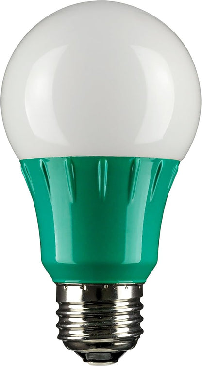 Sunlite 40469 LED A19 Colored Light Bulb, 3 Watts (25w Equivalent), E26 Medium Base, Non-Dimmable, UL Listed, Party Decoration, Holiday Lighting, 6 Count, Green