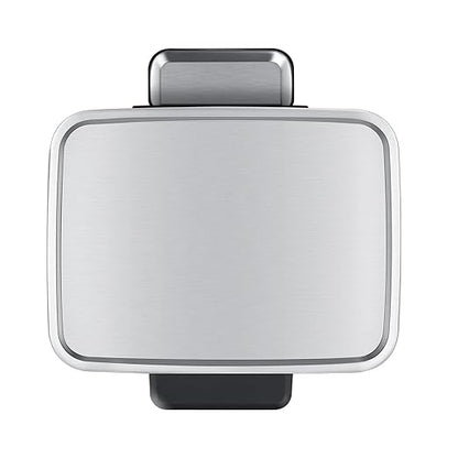 EKO Madison 6L / 1.6 Gal Bathroom Trash Can with Lid and Removable Inner Basket, Rectangular Small Step Trash Can, Brushed Stainless Steel