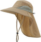 Home Prefer Outdoor UPF50+ Sun Hat Wide Brim Mesh Fishing Hat with Neck Flap