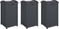 Suncast 3 Pack Trash Hideaway Refuse Container, Stylish Resin Outdoor Garbage Bin with Latching Lid, 30 to 33 Gallon Capacity, Cyberspace