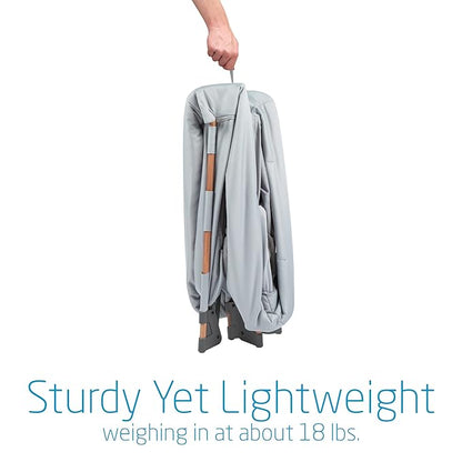 Maxi-Cosi Swift Lightweight Portable Playard, 1-Step Fold Playpen with Travel Bag, 2-Stage Mattress for Newborn to Toddlers, Essential Grey