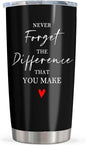 Christmas Thank You Gifts for Women/Men, Teacher/Employee Appreciation Gifts, Retirement Gift for Woman, Farewell Gift for Coworkers, Never Forget The Difference You Make Tumbler 20oz