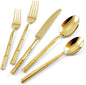 Gold Silverware Set 20-Piece Bamboo Pattern Service