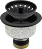 ZM Kitchen Sink Stainless Steel Deep Locking Basket Strainer with Drain Assembly,Black, 3-1/2 Inch Sink Drain Stopper Plug
