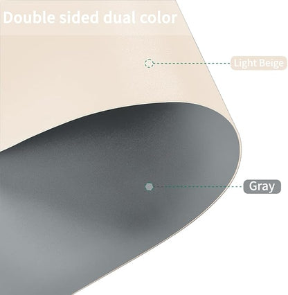 Table Pads for Dining Room Table for Dining Room Table - Can Be Used On Both Sides Waterproof and Easy to Clean Good Flatness Used for Dining Table(Off White+Light Gray 46x72)