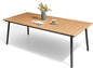 83" Patio Outdoor Dining Table for 6-8, Weather-Resistant Wood-Grain Top