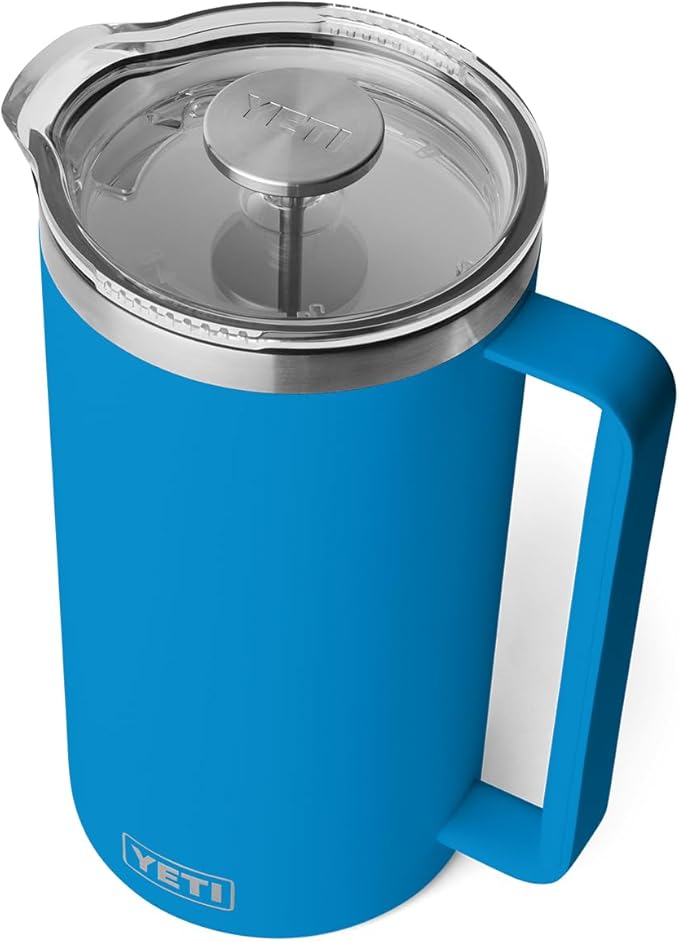 YETI Rambler 64 oz. French Press Coffee Maker, Big Wave Blue