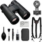 Nikon PROSTAFF P7 8x42 Binoculars Bundled with Harness Strap + Deluxe Cleaning Kit + Smartphone to Binocular Adapter + Microfiber Cleaning Cloth (5 Items)