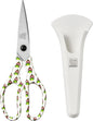 Linoroso Kitchen Scissors Heavy Duty Kitchen Shears with Magnetic Holder Made with Japanese Steel 4034, Multipurpose Ultra Sharp Cooking Scissors for Meat/Vegetables/BBQ/Herbs/Pizza (Graphic,Chili)