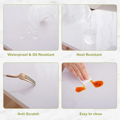 26 x 60 Inch Clear Table Cover Protector, 1.5mm Plastic Table Cover, Waterproof Table Pad for Dining Room, Kitchen, Office