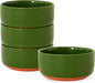 Stoneware Cereal and Soup Bowls Set of 4, 6-Inch Dual Glaze Ceramic Bowls for Breakfast & Oatmeal, Microwave and Dishwasher Safe, Forest Glaze Green