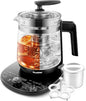 Electric Kettle Temperature Control Glass Tea Kettle Programmable Control Tea Pot, 2 Liter Stainless Steel Tea Maker & Coffee Kettle with Tea Infuser, Egg Cooker and Yogurt Box, BLACK