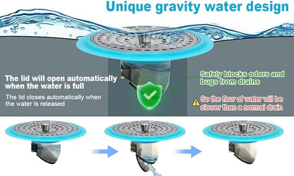 Stainless steelShower Hair Catcher,Shower Drain Cover,Shower Drain Strainer,Shower Drain,Best Hair Catcher for Sink Drain,Shower Hair Strainer, Easy to Clean and use