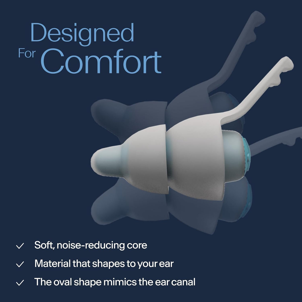 Alpine SleepDeep Mini - Soft Ear Plugs for Sleeping and Concentration - New 3D Oval Shape and Noise Reducing Gel for Better Attenuation - 27dB - Ideal for Side Sleeper - 1-Pair Reusable: S