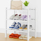 Smiry Shoe Rack, 3 Tier Thick Small Bamboo Shoe Organizer, Stackable Free Standing Wooden Shoe Storage Shelf for Closet, Entryway, Front Door Entrance, White