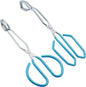 Scissor Style Tongs 10 Inches and 11 Inches Set Stainless Steel Grilling Tongs Hotdog Tongs, Set of 2
