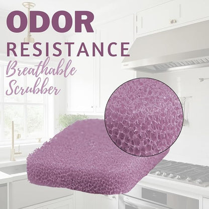 Peachy Clean Silicone Dish Sponge Scrubbers, Fresh & Clean Scent, Non-Scratch, Odor-Resistant, Durable Dish Sponges for Kitchen