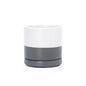 D'vine Dev 3.5 Inch Ceramic Planter Pot with Drainage Hole and Saucer, Indoor Cylinder Round Planter Pot, White/Speckled Grey, 94-O-A-6
