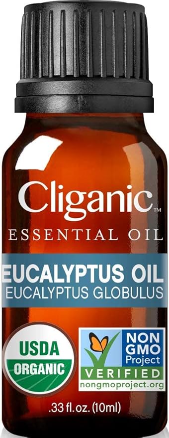 Cliganic USDA Organic Eucalyptus Essential Oil, 100% Pure | Natural Aromatherapy Oil for Diffuser Steam Distilled | Non-GMO Verified (Packaging May Vary)
