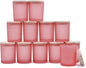 Thick Candle Jars for Making Candles 12 Pcs, 7 OZ Empty Jars with Wood Lids for Candle Making, Sample Container, Frosted Pink