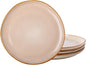 AmorArc Ceramic Dinner Plates Set of 4, 10.5 Inch Handmade Reactive Glaze Stoneware Plates, Large Rustic Shape Dinnerware Dish Set for Kitchen, Microwave & Dishwasher Safe, Scratch Resistant