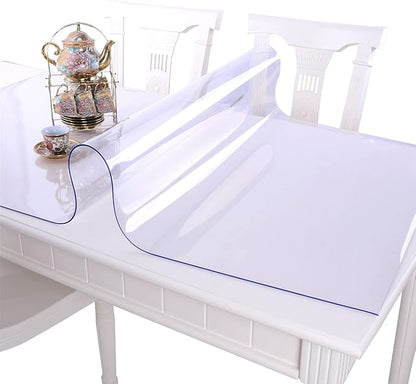 NECAUX Custom 48 x 68 Inch Plastic Table Cover, 1.5mm Thick Waterproof Heavy Duty Desk Pad Mat Non-Slip Protector for Coffee, Dining, Conference Tables