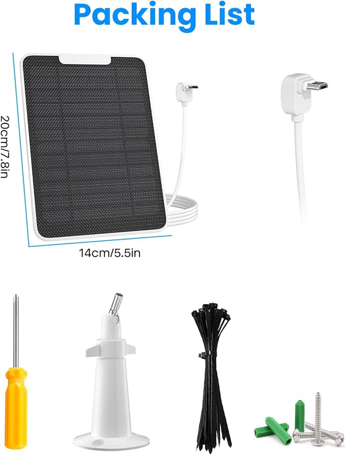 5W Arlo Solar Panel Charger Compatible