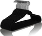 MIZGI Premium Velvet Hangers (60 Pack) Heavy Duty - Non Slip Felt Hangers- Velvet Suit Hanger Black - Black Coated Hooks,Space Saving Clothes Hangers