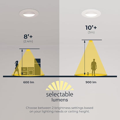 HALO RA 4-Inch Canless LED Recessed Downlight with Adjustable Gimbal, Selectable Lumens and Color Temperatures, Dim-to-Warm - RA6LS9FSD2W1EWHDM