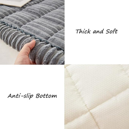 Couch Cover for Dogs Washable, Fuzzy Pet Couch Covers for 2 Cushion Sofa Pet Friendly, Non Slip Sofa Cover (Blue-Grey, 23.6" x 47"/60 x 120cm)