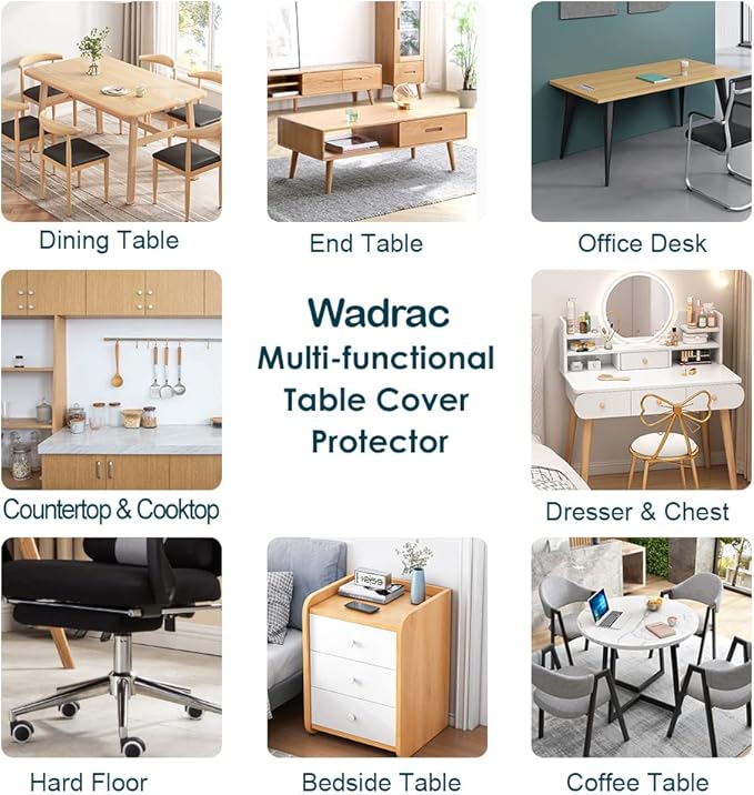 24x74 Inches Clear Plastic Dining Room Table Protector Desk Cover Wooden Furniture Topper Transparent Tablecloth Wipeable Vinyl PVC Waterproof for Rectangle Coffee End Table Chair Floors Mats Pad