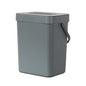 EKO Puro Mini Wall-Mounted Kitchen Trash Can with Lid Food Waste Caddy, 0.79 Gal / 3L (Grey)